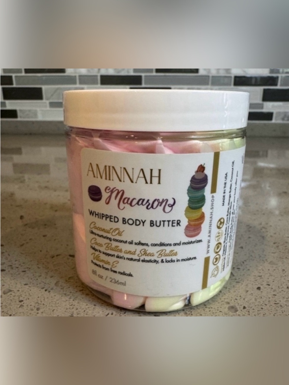 Aminnah Macaron whipped body butter